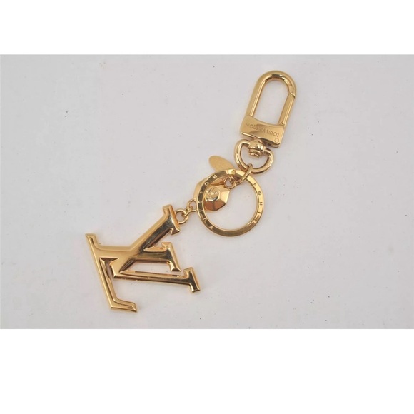 Authentic Louis Vuitton Charm Porte Cles LV Facet Key Ring Gold Box - Picture 2 of 9